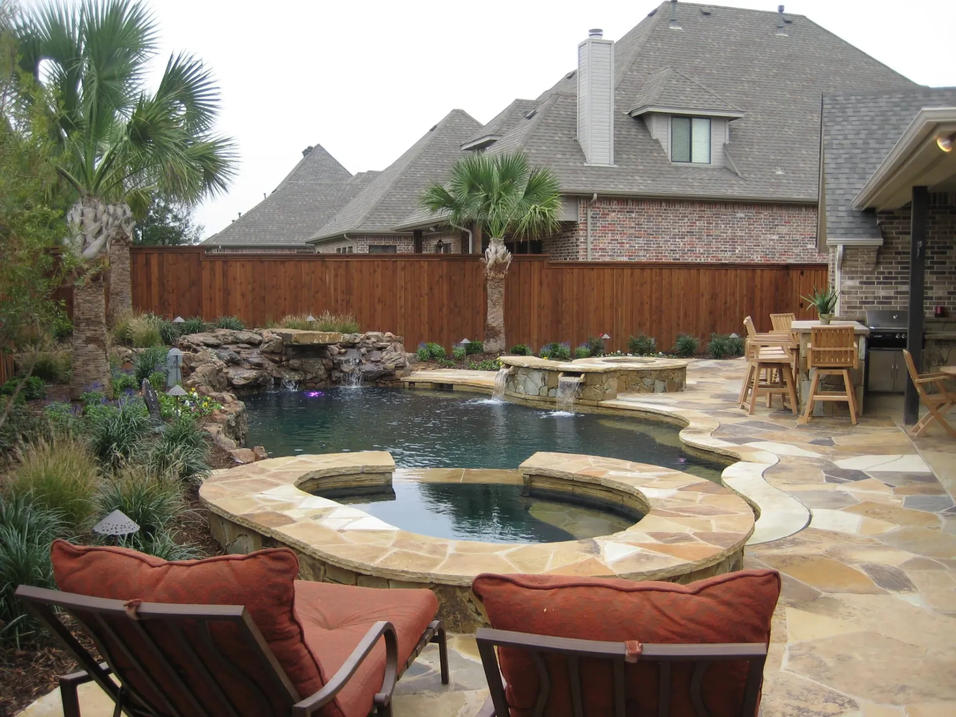 Pool Landscape, Kitchen, Fire Pit — image 2