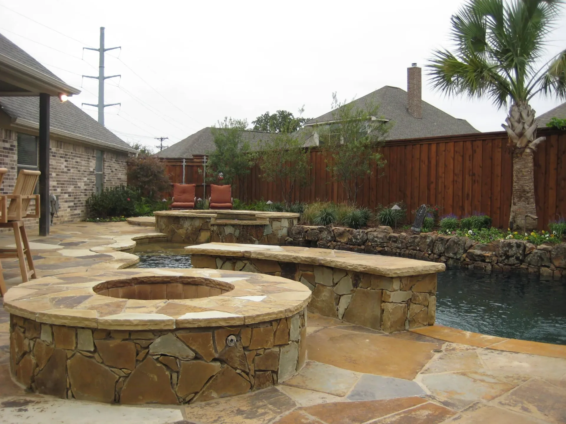 Pool Landscape, Kitchen, Fire Pit — image 9